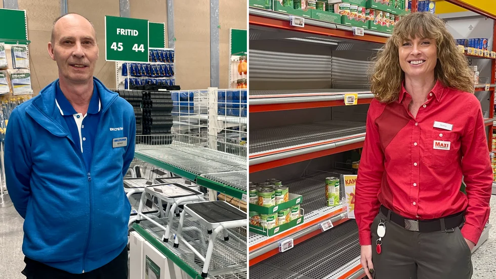 Bunkring av varor märks både hos Biltema och Ica maxi. På bild syns också Bengt Olsson och Anna Remröd. 