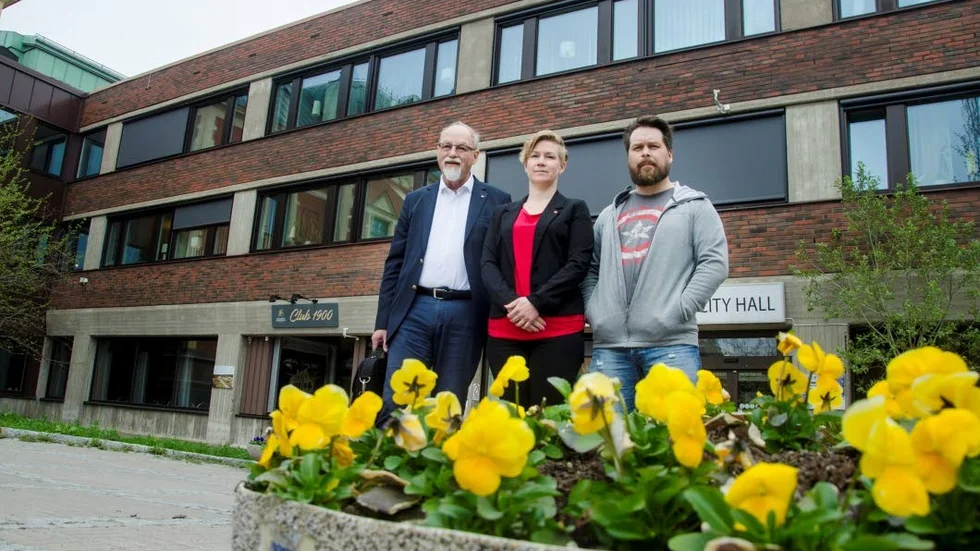 Bengt Westman, Nina Pörhölä och Per Eriksson från Socialdemokraterna i Haparanda.
