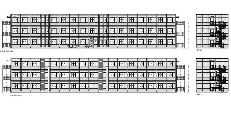 Här är senaste tillskottet till campusområdet, en kontorspaviljong med mer än 100 arbetsplatser i tre plan. Paviljongen ska placeras intill C-huset.