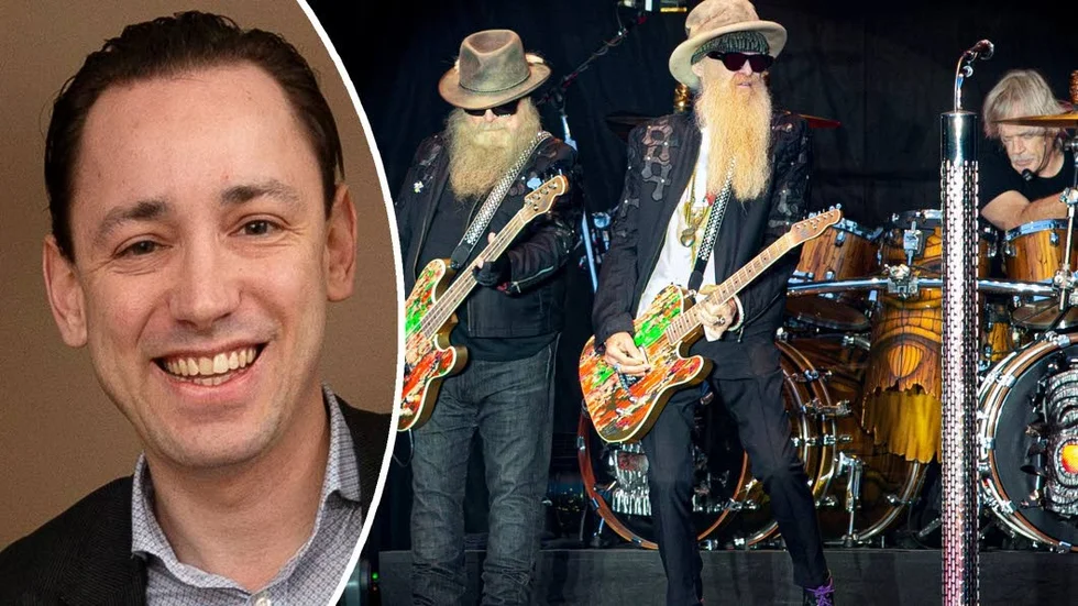 Fredrik Annell-Berger är mycket nöjd med ZZ Top-konserten i Botaniska trädgården.
