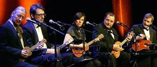 Strålande humoristisk ukulelekonsert