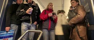 Tierpsbor tvingas stå på tåget