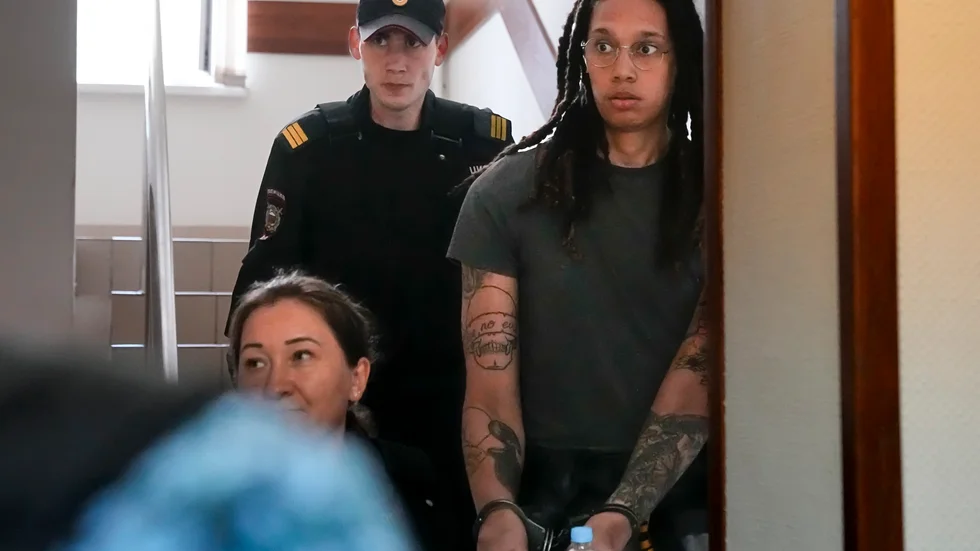 Basketstjärnan Brittney Griner riskerar upp till tio års fängelse. Arkivbild.