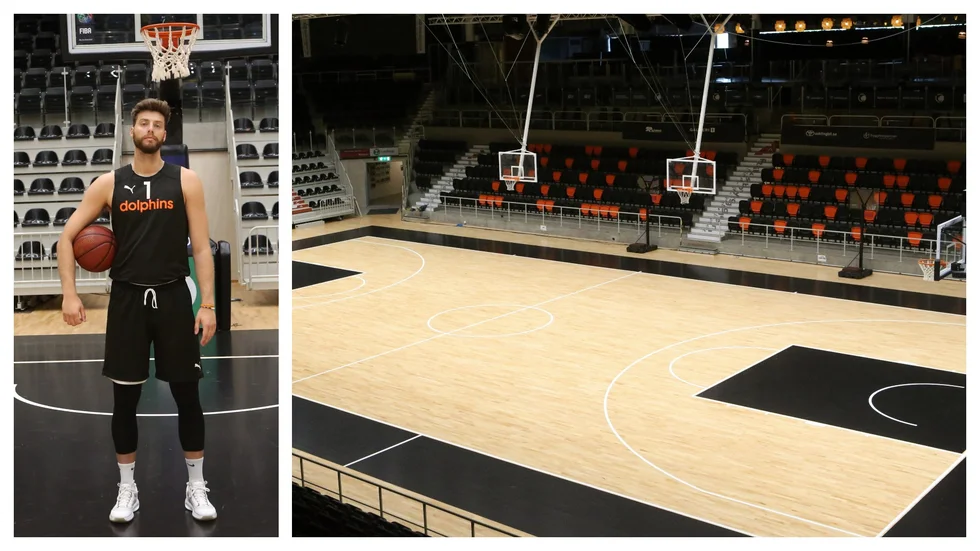 Adam Ramstedt och Stadium arenas nya golv.