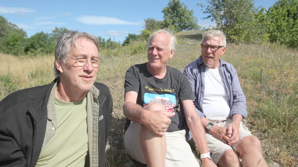 GT träffade tre medlemmar ur Smaklösa: Ulf Grönhagen, Hans Lyttkens, Roland Löfqvist. Övriga är Pelle Sundberg, Stefan Ene och Lennart Jakobsson.