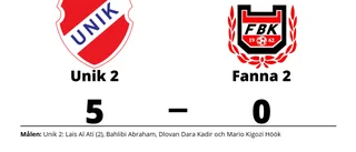Defensiv genomklappning när Fanna 2 föll mot Unik 2