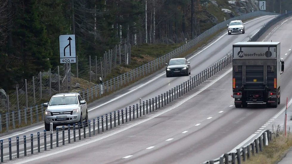 Utsläpp på E4 i höjd med Kila. Bilden är tagen i ett annat sammanhang.