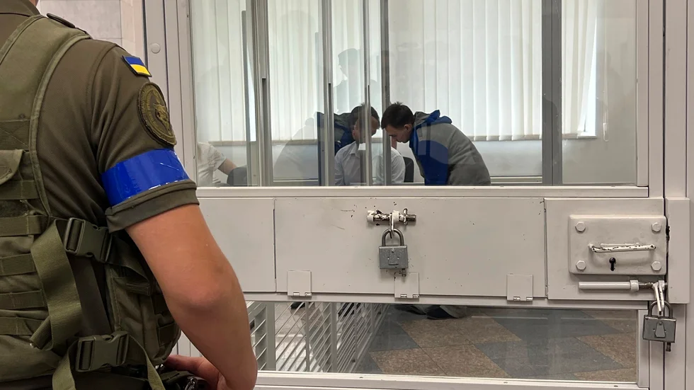 Ryske soldaten Vadim Sjisjimarin i rätten i Kiev fredag 29 juli.