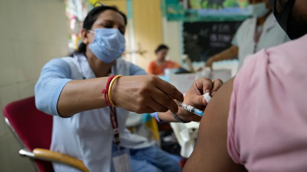 Vaccinering i Delhi, Indien. Arkivbild.