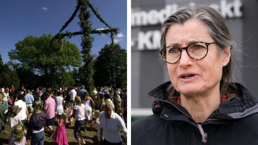 Smittskyddsläkare Britt Åkerlind vill inte se någon trängsel runt midsommarstången i år. 