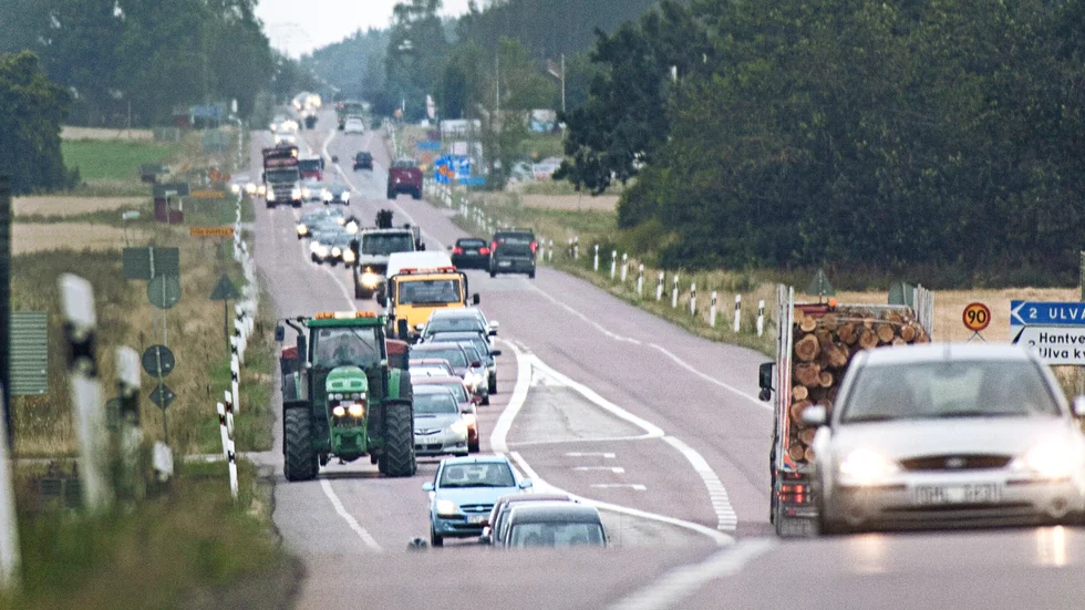 Väg 600 mellan Björklinge och Uppsala, gamla E4, i Uppsala.