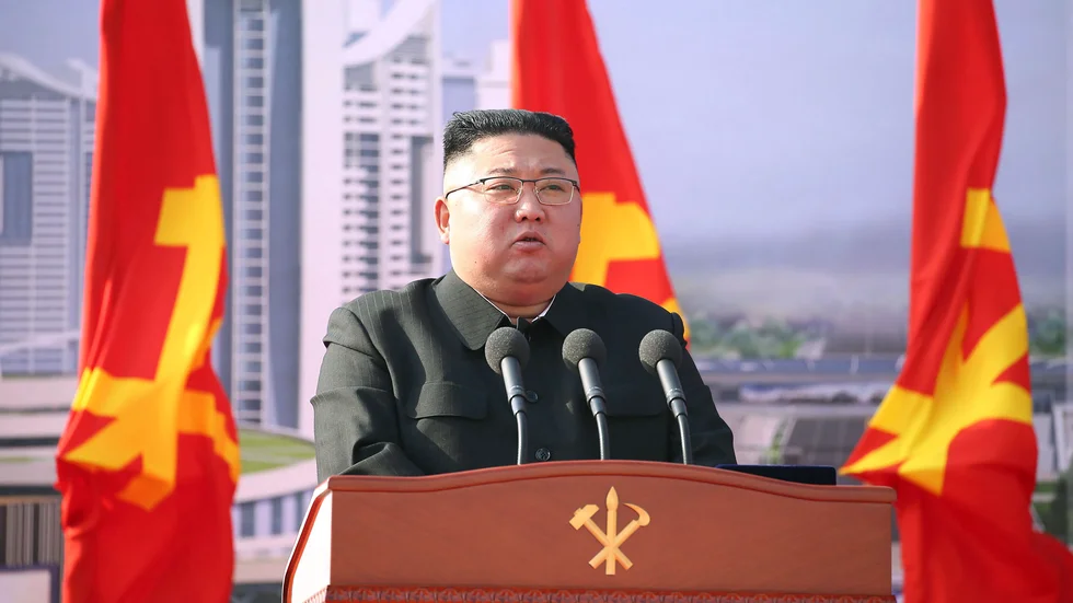 Nordkoreas ledare Kim Jong-Un i en bild som nordkoreanska regeringen tillhandahållit.