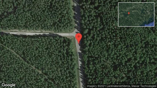 Stopp på väg 56 på grund av en singelolycka