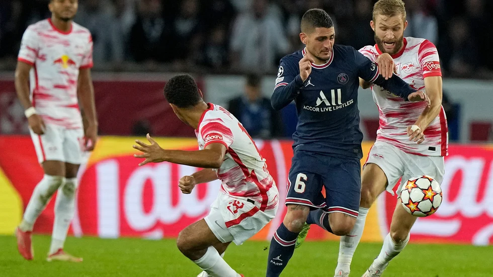 Paris S:t Germains Marco Verratti (nummer 6) är skadad och spelar inte de kommande veckorna.