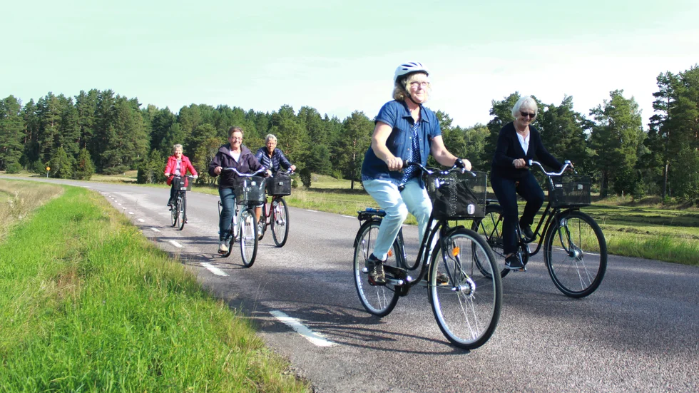 Varje onsdagsförmiddag träffas ett gäng damer från Målilla PRO för en gemensam cykeltur. Ibland kan man vara så många som 12-13 stycken. Senast deltog Lena Ahlgren, Solveig Svensson, Anita Karlsson, Kajsa Holm och Ingegerd Larsson.