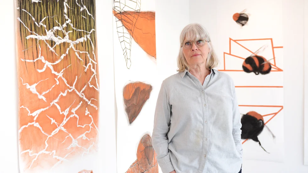 "Hela utställningen är en beskrivning av min plats", säger Jette Andersen.