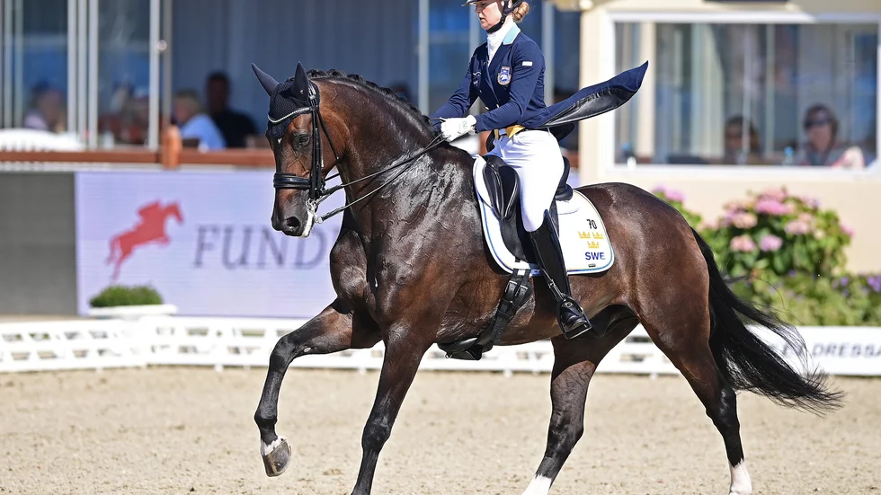 Juliette Ramel och Buriel hade bra flyt under den första individuella delen av EM. De var bästa svenska ekipage med en sjundeplats.