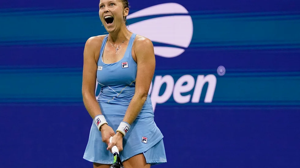 Shelby Rogers jublar efter sin seger mot Ash Barty.