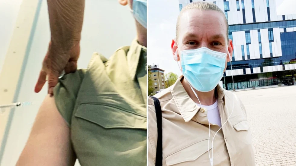 UNT:s Nicklas Kihlberg fick sin första vaccindos på UKK under tisdagen.