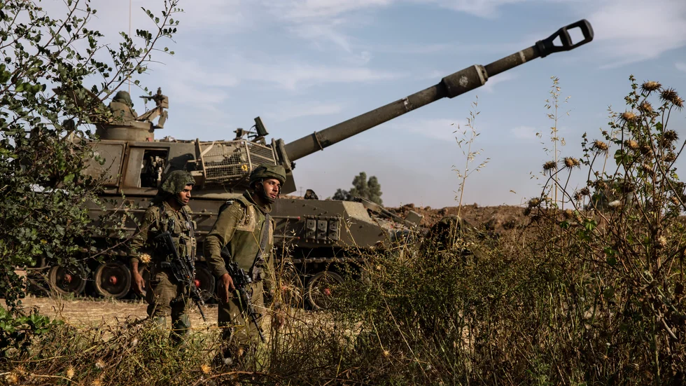 Israeliska soldater i närheten av Gaza.