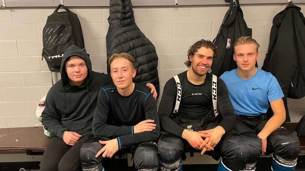 Burträsks målskyttar Oliver Schönfeldt, Anton Holmberg, Edwin Anthony och Lukas Eklund.
