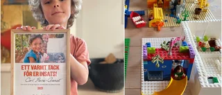 Carl, 8, samlar pengar till behövande barn i världen – med legobygge 