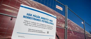 Resningen av fotbollshallen försenas:" Vill inte riskera att pressa på"