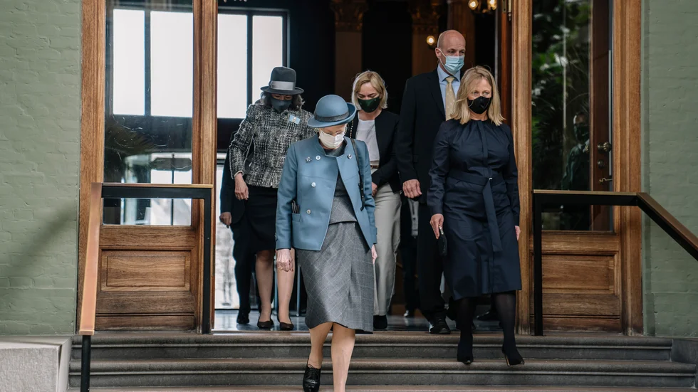 Drottning Margrethe besökte Glyptoteket när museet öppnade den 21 april, bland annat med en utställning med verk av Auguste Rodin. Arkivbild.