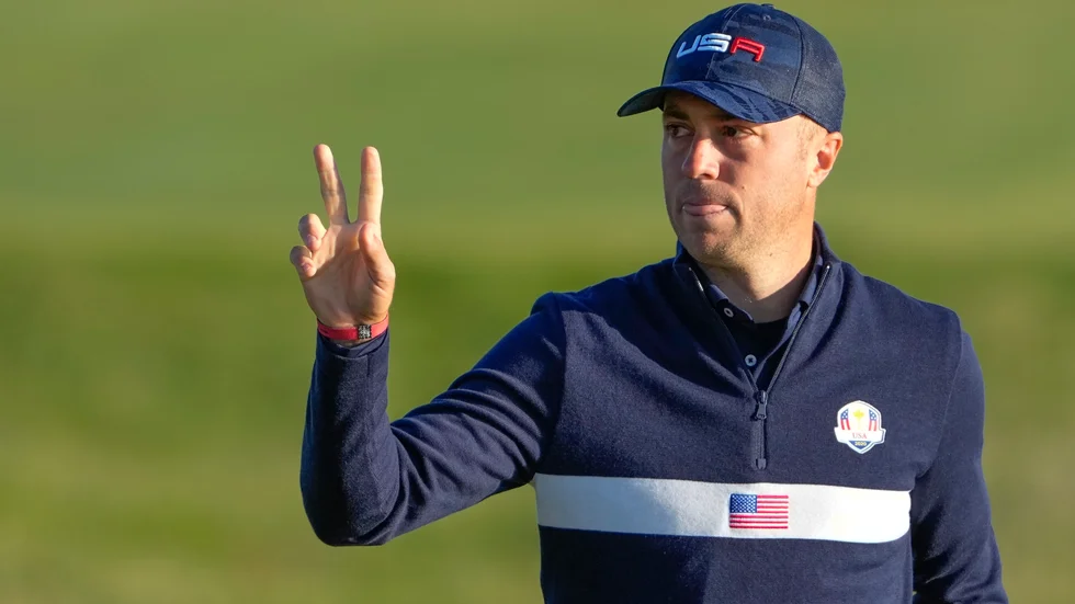 Justin Thomas vann i par med Jordan Spieth och bidrog till att USA drar ifrån ytterligare.