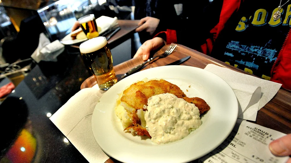 Matbricka på lunchrestaurang. Foto: Tomas Oneborg / SvD / SCANPIX