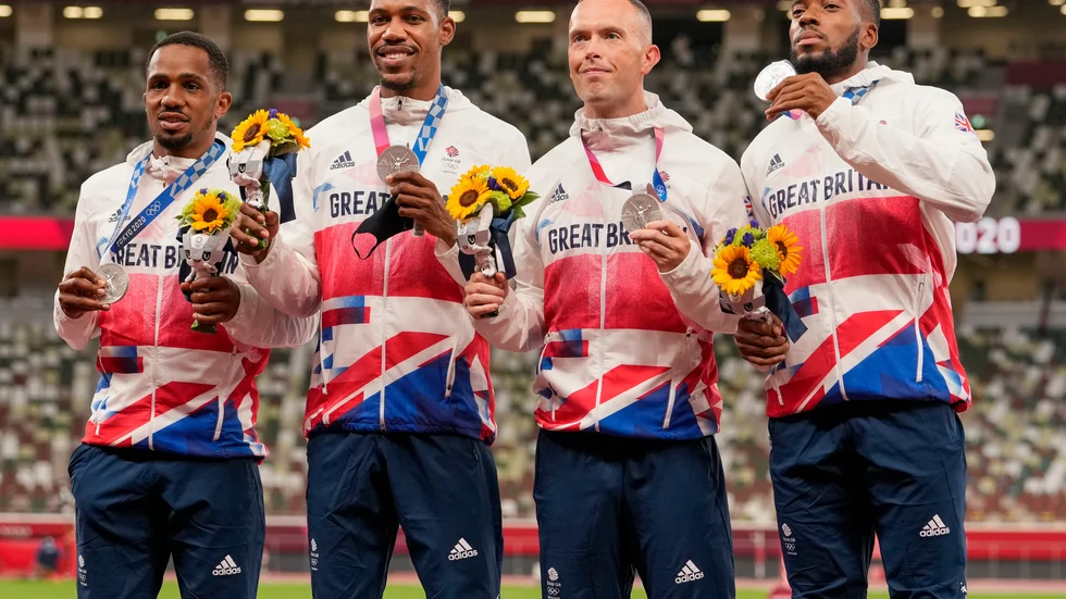 Det brittiska laget på 4x100 meter blir av med sitt silver från sommarens OS i Tokyo. Arkivbild.
