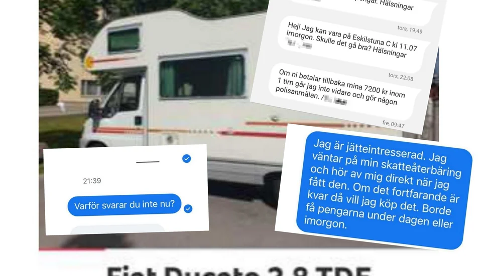 Ett tiotal personer lurades, trots ständiga varningar, att förskottsbetala utan säkerhet, för varor på den privata e-handelsmarknaden.