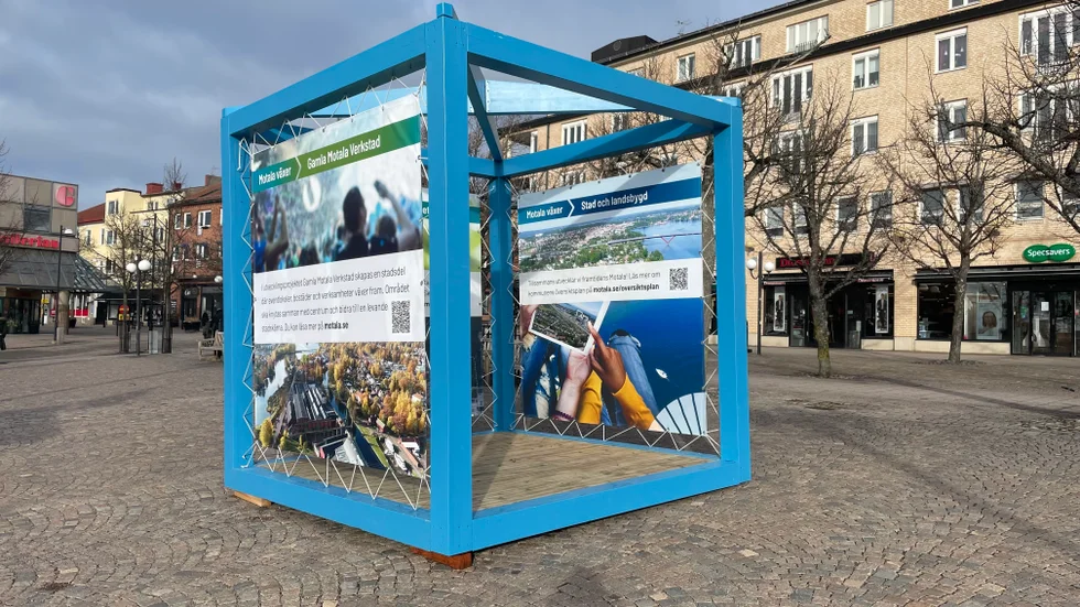 Informationskuben på Stora torget.