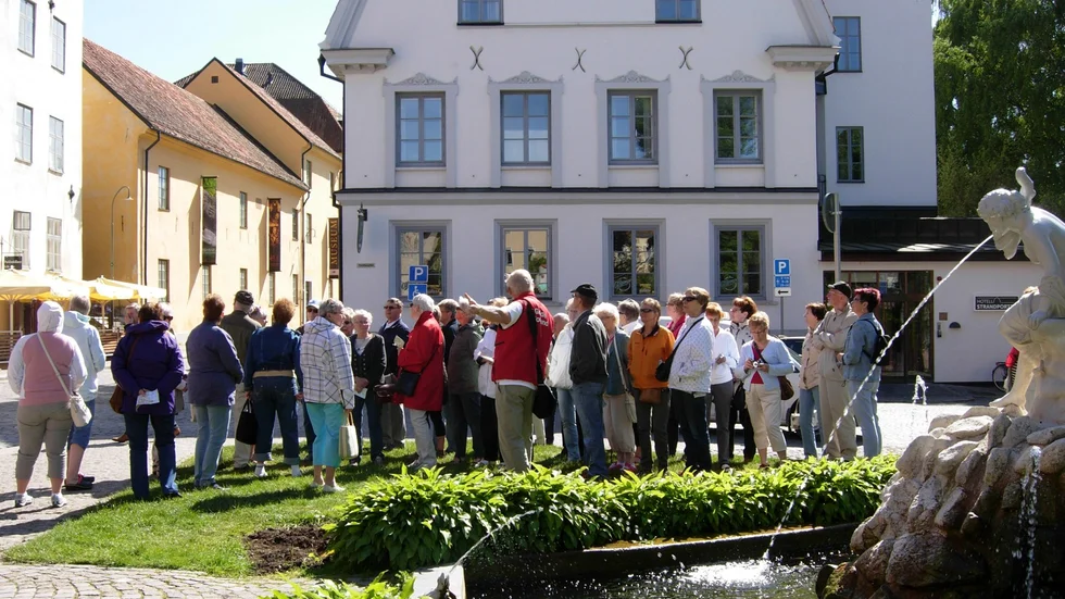 I Visby. På stadsrundvandring.