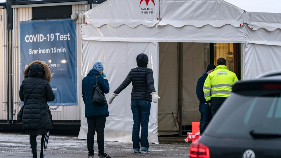 Region Skåne upphandlade en tjänst för att erbjuda ett covidtest till arbetspendlare på väg till Danmark i januari i år. Arkivbild.