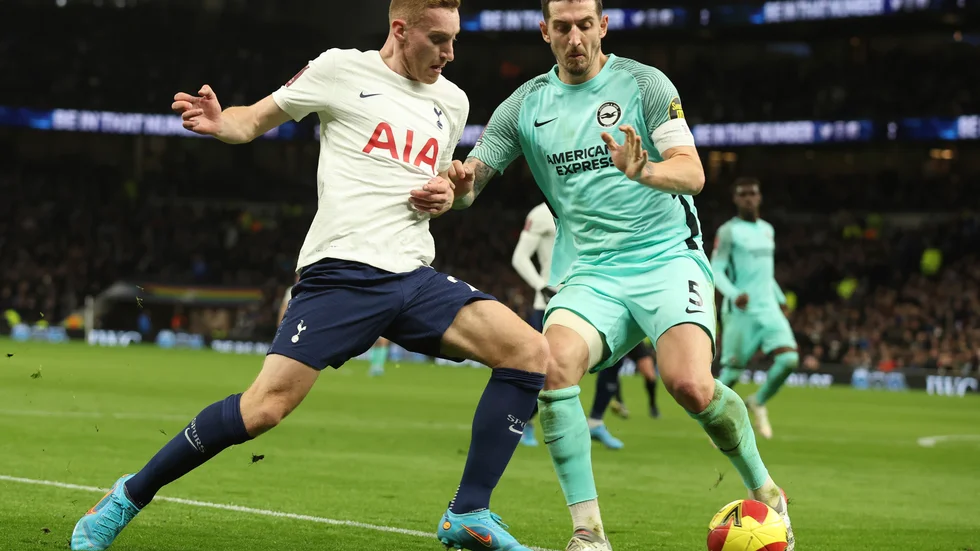 Dejan Kulusevski gjorde sin debut för Tottenham i lagets hemmamatch mot Brighton i FA-cupen.