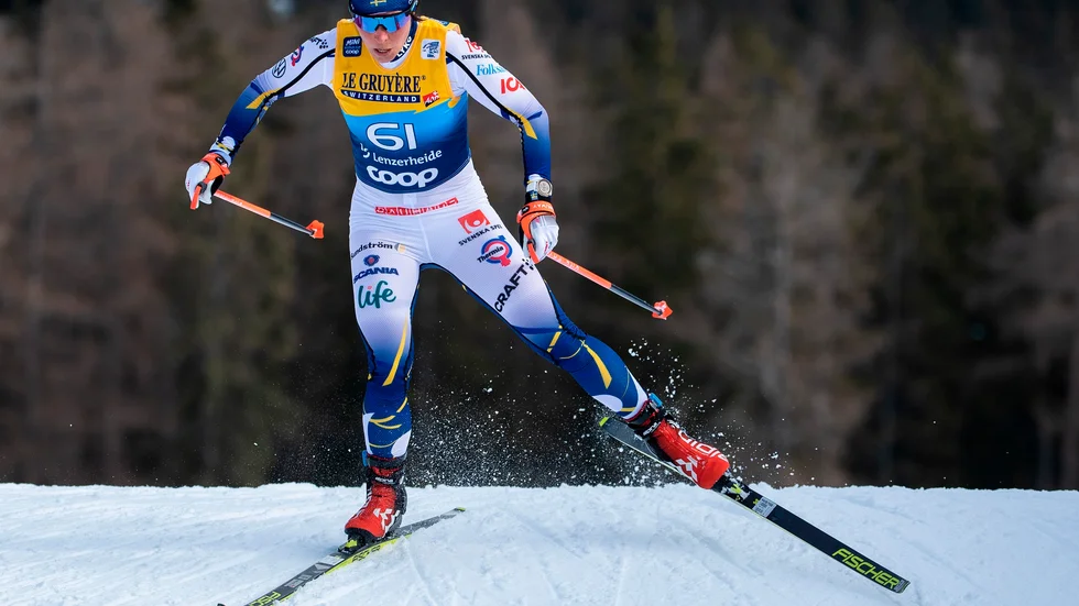 Charlotte Kalla tidigare under Tour de Ski.