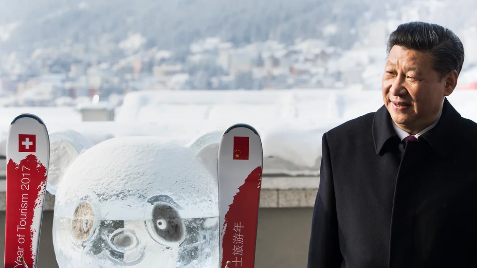 Kinas president Xi Jinping på plats i Davos under ett tidigare WEF. Nu har toppmötet skjutits upp två år i rad.