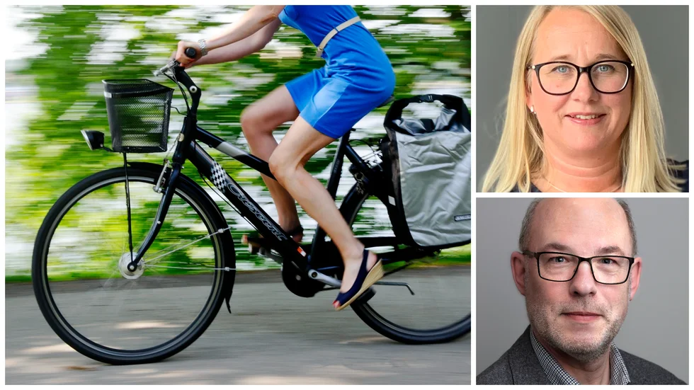 Sista ordet är inte sagt om bygget av cykelvägen längs 255. Till höger Cecilia Linder (M) och Mikael Rye-Danjelsen (KNU). Arkivbilder.