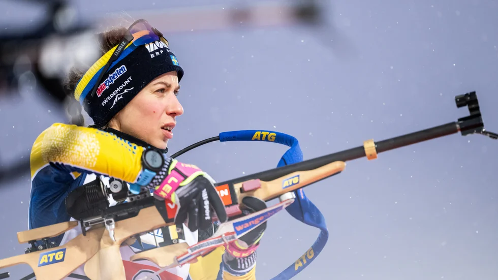 Anna Magnusson blev fyra på sprinten i Oberhof. (Arkivbild)