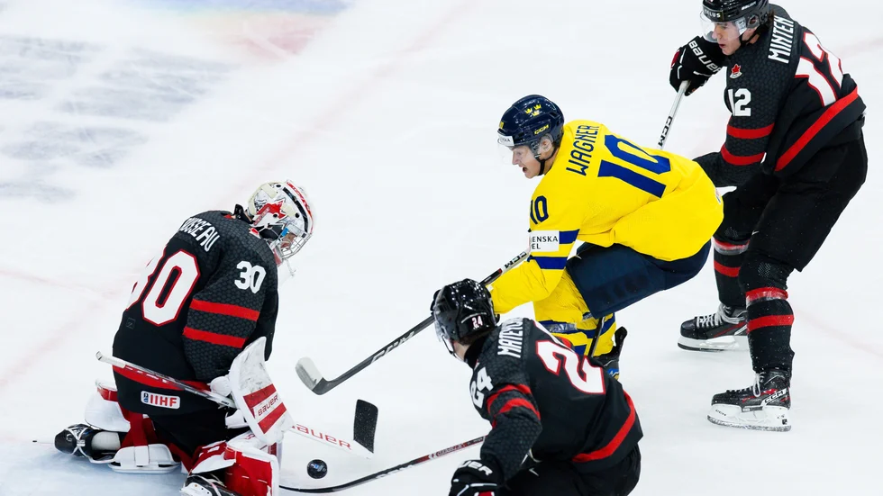 Fabian Wagner kom fri med två jagande kanadensare men lyckades inte göra mål.
