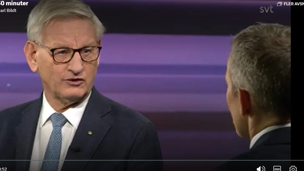 Carl Bildt gästade "30 minuter" häromdagen. Ett bra program med djupt innehåll. 