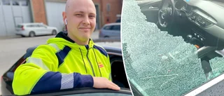 Leo, 23, fick rutan sönderslagen: ”Irriterad och besviken”