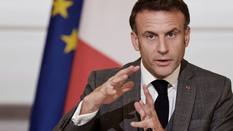 Frankrikes president Emmanuel Macron har uppmanat länder att "arbeta mot ett eldupphör" i Gazakriget. Arkivbild.
