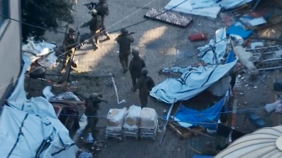 Foto från sjukhusområdet, taget av den israeliska militären. Arkivbild.
