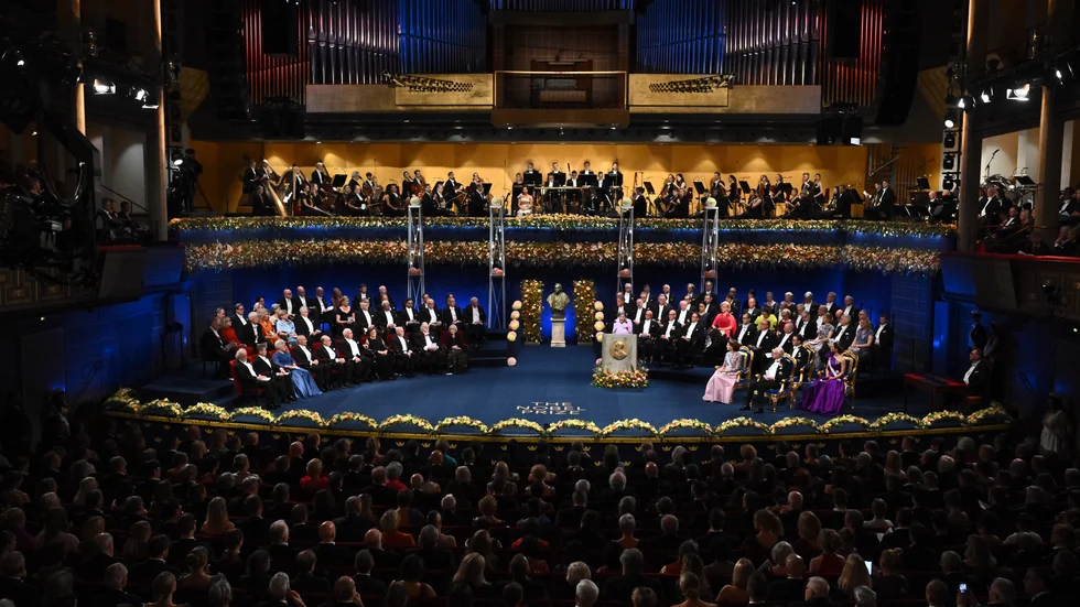 Nobelprisutdelningen i Konserthuset i Stockholm på söndagen.