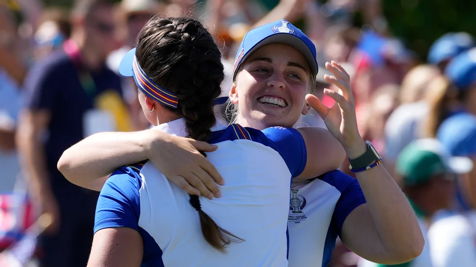 Linn Grant och Maja Stark under årets Solheim Cup.