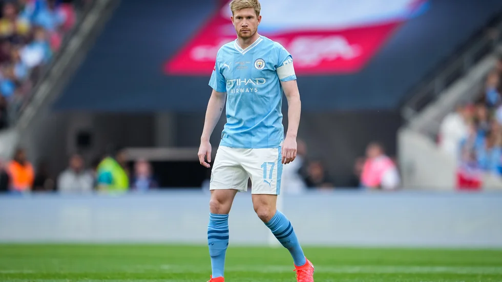 Manchester Citys Kevin De Bruyne under Community Shield-finalen.