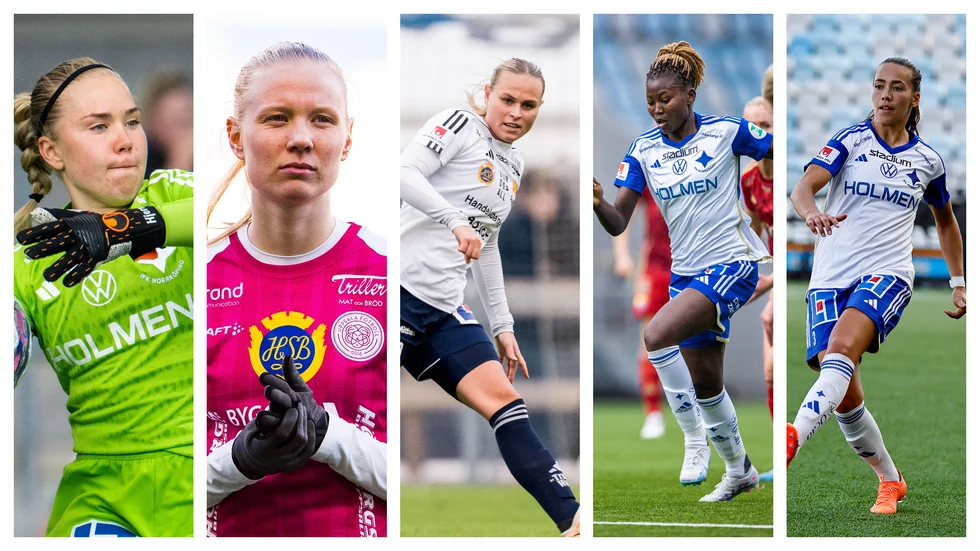 Sofia Hjern, Elin Rombing, Molly Wiklander, Azumah Bugre och Elin Landström.