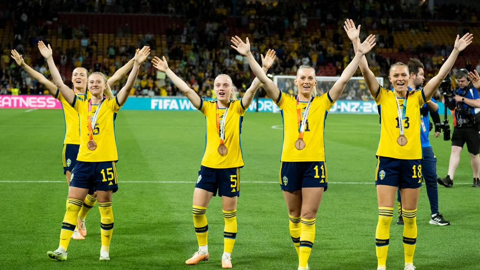 Sverige firar bronset i VM. Arkivbild.